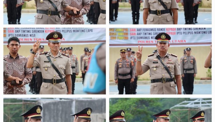 Kapolres Pimpin Upacara Sertijab dan Pelantikan Wakapolres Serta Beberapa Pejabat Lain Lingkup Polres Toraja Utara