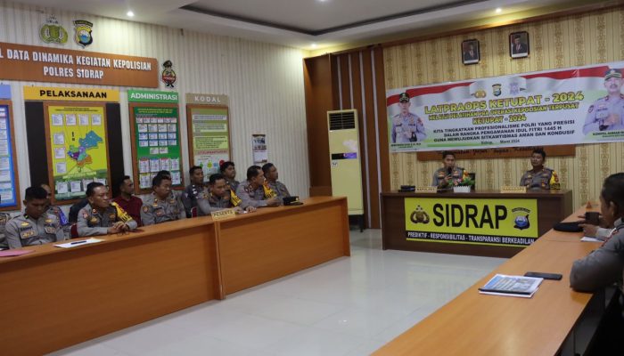 Kapolres Sidrap Pimpin Latihan Pra Operasi Ketupat 2024