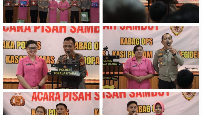 Polres Toraja Utara Gelar Pisah Sambut Sejumlah Perwira Yang di Mutasi