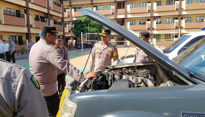 Kapolres Gowa Pimpin Pemeriksaan Kendaraan Dinas di Seluruh Bagian dan Seksi Polres Gowa