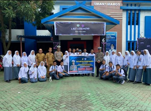 Ops Keselamatan Pallawa 2024, Kasat Lantas Polres Maros Sosialisasi Tertib Lalin di SMA 1