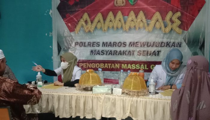 Program Polisi Pammase Polres Maros Terus Berlanjut, Kini Melakukan Pengobatan dan Pemeriksaan Gratis di Desa Marannu