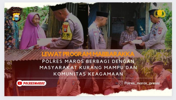 Program Mabbaraka Polres Maros, Sat Binmas Sambangi Warga Yang Kurang Mampu