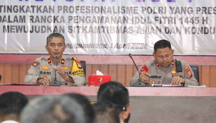 Wakapolres Gowa Pimpin Latihan Pra Operasi Ketupat 2024 Polres Gowa