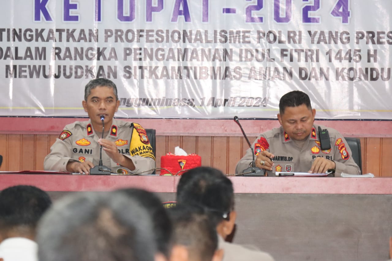Wakapolres Gowa Pimpin Latihan Pra Operasi Ketupat 2024 Polres Gowa