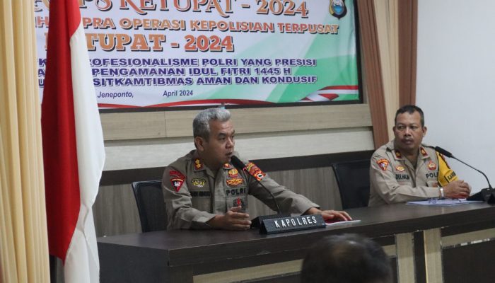 Kapolres Jeneponto Pimpin Latihan Pra Ops Ketupat Lipu 2024