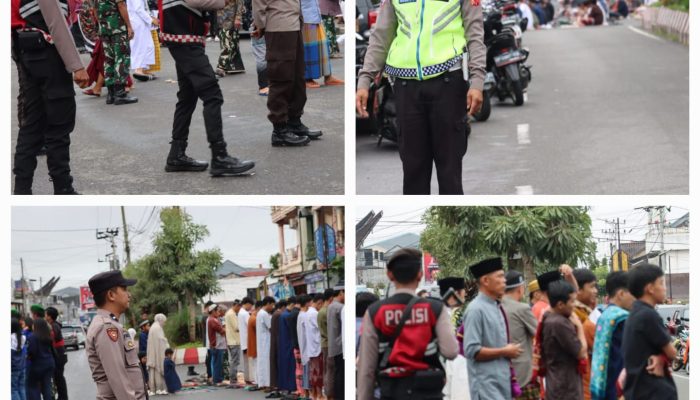 Beri Rasa Aman, Polres Toraja Utara Gelar Pengamanan Ibadah Sholat Idul Fitri 1445 H di Sejumlah Lokasi