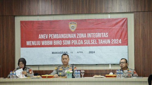 Menuju WBBM, Ketua Pembangunan Zona Integritas Biro SDM Polda Sulsel Pimpin Monitoring dan Evaluasi Mingguan