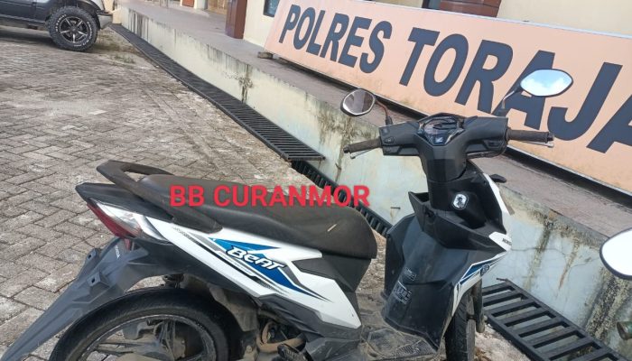 Nekat Curi Motor, Pria Berinisial NTT Dibekuk Unit Resmob Polres Toraja Utara