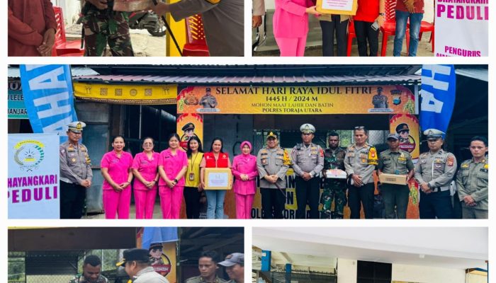Berikan Bingkisan dan Motivasi, Kapolres Toraja Utara Didampingi Ketua Bhayangkari Kunjungi Sejumlah Pos Ops Ketupat 2024