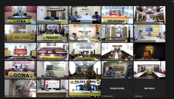 Biro SDM Polda Sulsel Zoom Dengan Jajaran Evaluasi Sosialisasi Rekrutmen Polri T.A. 2024