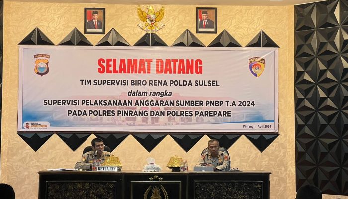 Polres Pinrang Terima Kunjungan Tim Birorena Polda Sulsel Dalam Rangka Supervisi Anggaran Sumber PNBP T.A 2024