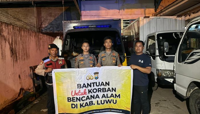Banjir Bandang, Polres Polopo Salurkan Bantuan Ke Kabupaten Luwu