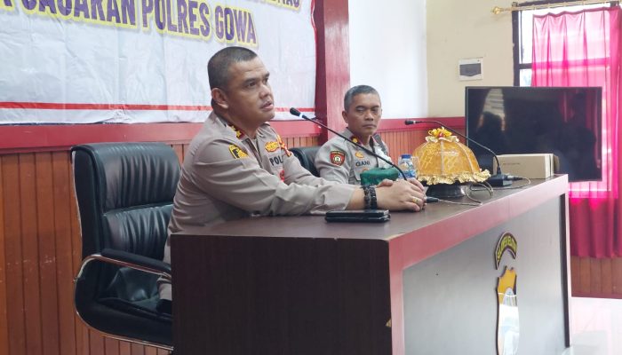 Kapolres Gowa Pimpin Anev Kinerja Kanit Binmas dan Bhabinkamtibmas Polsek Jajaran