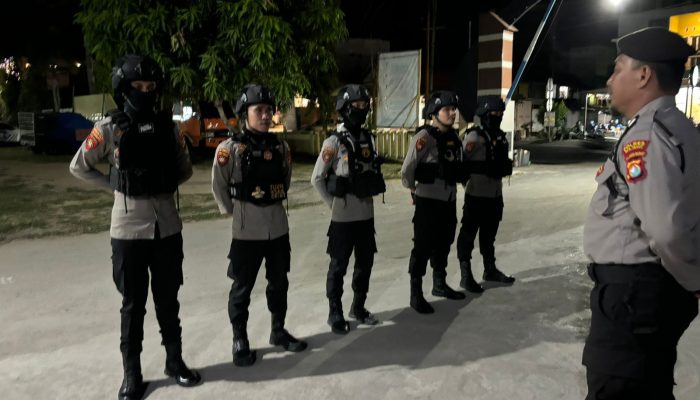 Patroli Malam Samapta Polres Majene, Sasar Lokasi Rawan Tindak Kejahatan dan SPBU