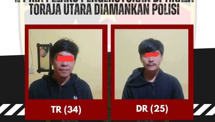 Respon Cepat, 2 Pria Pelaku Pengeroyokan di Tikala Toraja Utara Diamankan Polisi