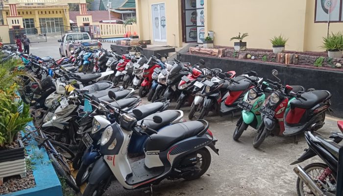 Bukti Nyata Keseriusan Satlantas Polres Sidrap Tindak Pelanggar, Kandangkan Puluhan Sepeda Motor