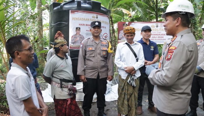 Polres Klungkung Gelar Bakti Sosial Pengadaan Fasilitas Air Bersih Di Desa Besan
