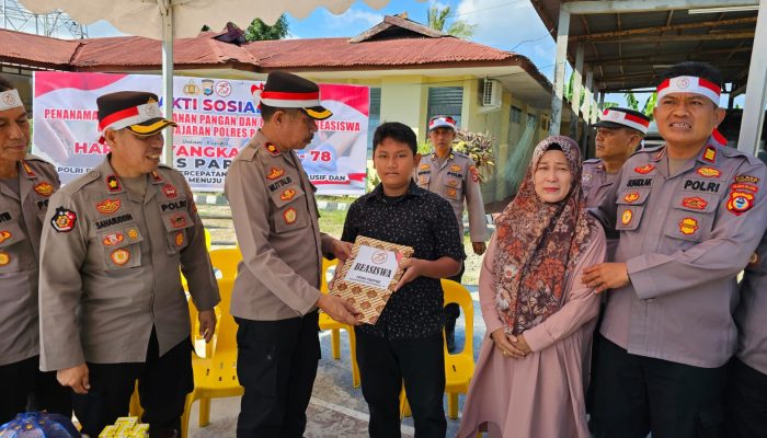 Mengharukan, Sambut Hari Bhayangkara, Putra Alm. Aiptu Sakka Terima Santunan Beasiswa dari Polres Parepare