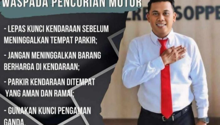 Kasat Reskrim Himbau Warga Soppeng Waspada Pencurian Motor