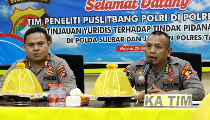 Tim Peneliti Puslitbang Polri Kunjungi Polres Majene untuk Tinjauan Yuridis Tindak Pidana Siber