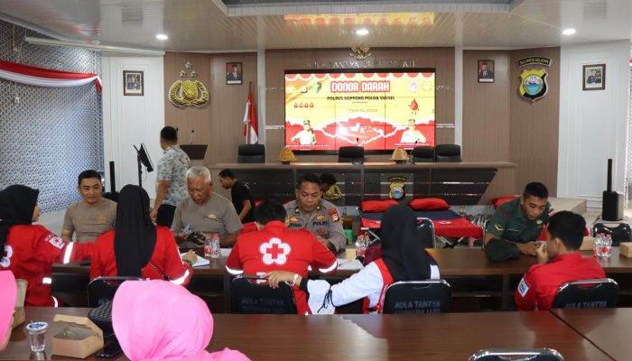 Hut Bhayangkara ke 78 Tahun, Polres Soppeng Gelar Donor Darah