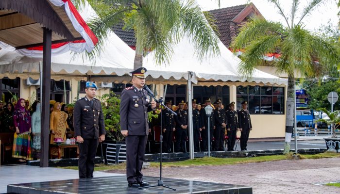 Kapolres Pinrang Pimpin Upacara HUT Bhayangkara Ke 78 Tahun