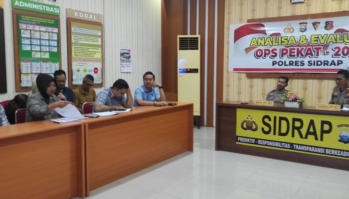Wakapolres Sidrap Pimpin Evaluasi Operasi Pekat Tahun 2024