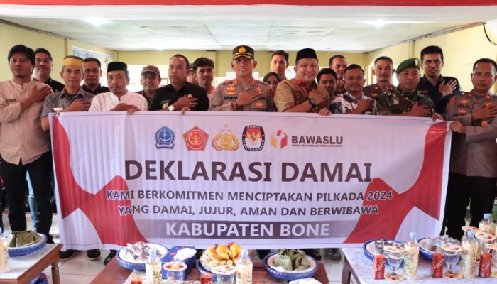 Kapolres AKBP Erwin Syah Gelar Deklarasi Pilkada Damai di Tellu Limpoe Bone