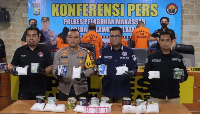 2 Pekan Menjabat Kapolres Pelabuhan Makassar, AKBP Restu Wijayanto Rilis Hasil Ungkap 6 Kg Sabu