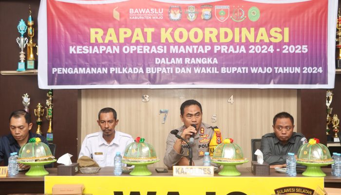 Kapolres Wajo Pimpin Rapat Koordinasi Dalam Rangka Operasi Mantap Praja