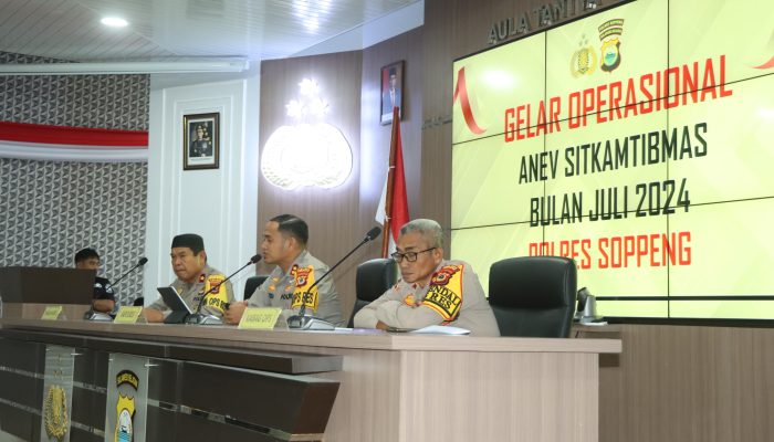 Kapolres Soppeng Pimpinan GO Anev Situasi Kamtibmas Bulan Juli 2024