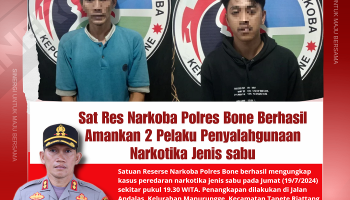 Sat Res Narkoba Polres Bone Amankan 2 Pelaku Penyalahgunaan Jenis Sabu