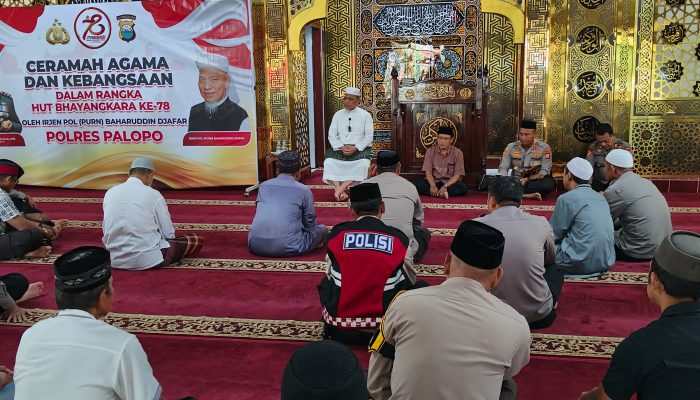 Polres Palopo Gelar Ceramah Agama Kebangsaan Dalam Rangka HUT Bhayangkara ke 78 Tahun