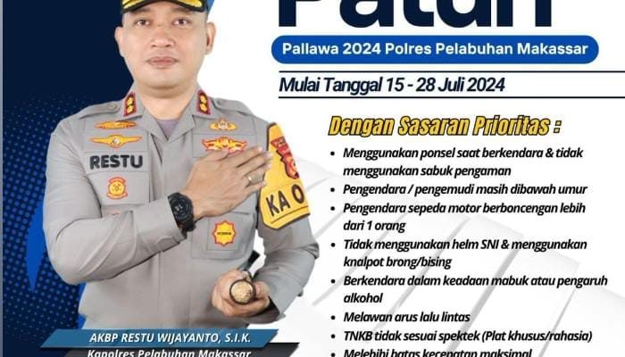 Ops Patuh Pallawa 2024, Kapolres Pelabuhan Makassar : Ada 8 Sasaran Prioritas Pelanggaran