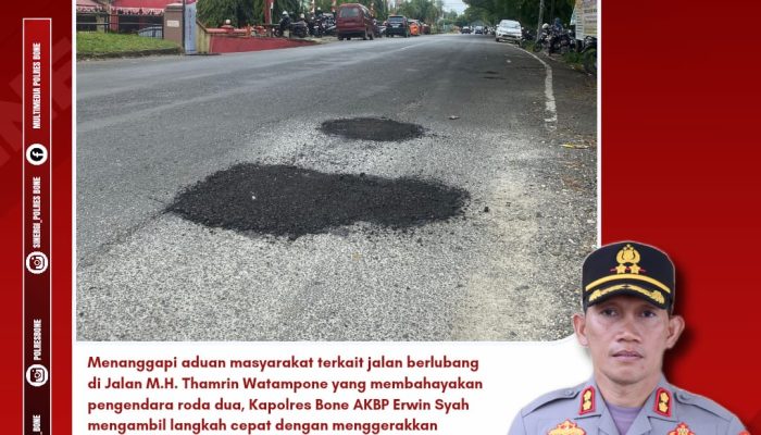 Kapolres Bone Tanggap Aduan Masyarakat, Koordinasi dengan Dinas PU untuk Tambal Jalan Berlubang