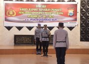 Kapolres Pinrang Pimpin Upacara Korps Raport Kenaikan Pangkat Pengabdian Personil Polres Pinrang