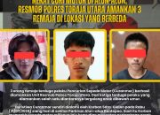 Nekat Curi Motor Di Alun-alun, Resmob Polres Toraja Utara Amankan 3 Remaja di Lokasi Yang Berbeda