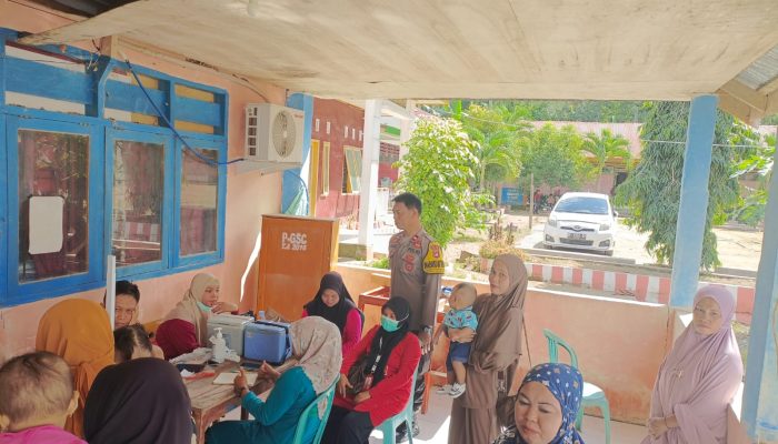 Bhabinkamtibmas Subsektor Anreapi Polsek Polewali Monitoring Kegiatan Posyandu Di Desa Binaannya