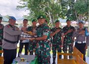 Dalam Rangka Memperingati HUT TNI Ke 79, Polres Sambangi Kompi Senapan C 721 Makkasau
