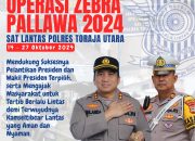 Ajak Masyarakat Untuk Tertib Berlalu Lintas, Kapolres Toraja Utara Pimpin Langsung Apel Gelar Pasukan Operasi Zebra Pallawa 2024