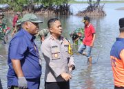 Kapolres Pinrang Hadiri Giat Mitigasi Bencana Melalui Penanaman Pohon Mangrove