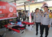 Kapolres Bone Dampingi Kapolda Sulsel Lakukan Pengecekan Kegiatan Donor Darah Dalam Rangka HUT Humas