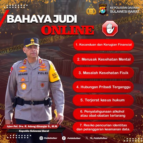 Kapolda Sulbar Sampaikan 7 Poin Penting Bahaya Judi Online