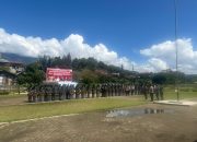 Personil Sat Samapta Polres Mamasa Bersama Kodim 1428 Mamasa Gelar Latihan Pengendalian Massa di Lapangan Kodim 1428 Mamasa