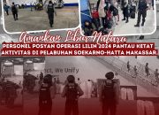 Amankan Libur Nataru, Personel Posyan Operasi Lilin 2024 Pantau Ketat Aktivitas di Pelabuhan Soekarno-Hatta Makassar