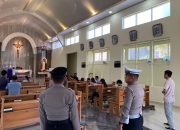 Polres Majene Gelar Patroli dan Pengamanan Ibadah Minggu di Gereja-Gereja Kota Majene