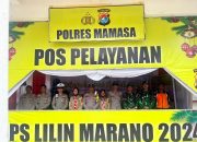 Personel Polres Mamasa Laksanakan Pengamanan Pos Pelayanan Operasi Lilin Marano 2024 di Kabupaten Mamasa