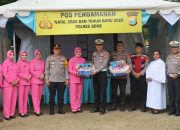 Kapolres Bone bersama Ketua Bhayangkari Beri Bingkisan kepada Petugas Posko Operasi Lilin 2024