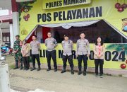 Personel Polres Mamasa Laksanakan Penjagaan Pos Pelayanan Operasi Lilin Marano 2024 Kabupaten Mamasa